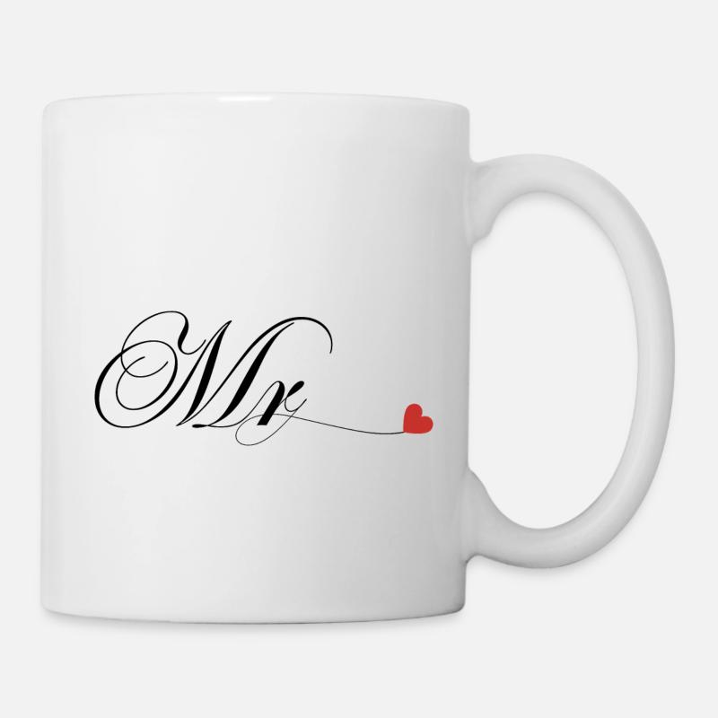 T-shirt de couple assorti Mr et Mme - Mug blanc - blanc