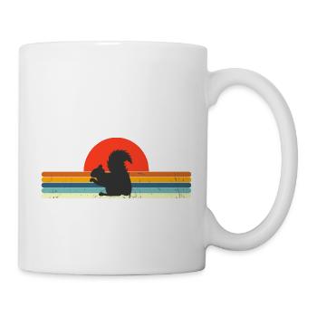 Vintage Racoon rétro coucher de soleil - Mug blanc - blanc - Droite