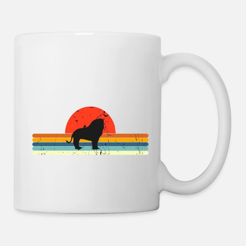 Vintage Lion King Retro sunset design - Mug blanc - blanc