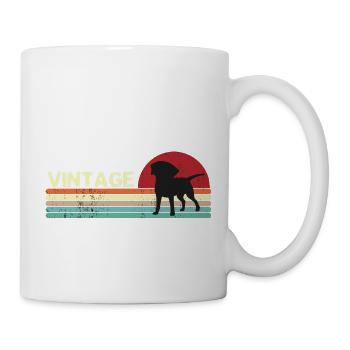 Vintage Hund Retro Sonnenuntergang - Tasse - Weiß - Rechts