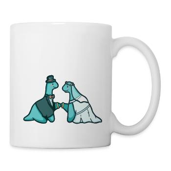 hugadino dino wedding, cute dinosaur - Mug - white - Right