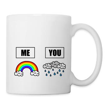 Monde plein de nuages de pluie - soyez l’arc-en-ciel - Mug blanc - blanc - Droite