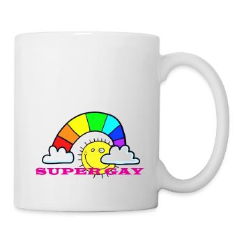 super gay Regenbogen - Tasse - Weiß - Rechts