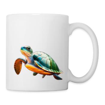 Schildkröte - Tasse - Weiß - Rechts