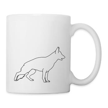 deutscher schäferhund lineart 1 - Tasse - Weiß - Rechts