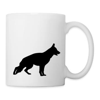 deutscher schäferhund schattenriss 1 - Tasse - Weiß - Rechts