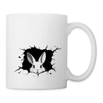Hase Kaninchen Hasenbau Loch - Tasse - Weiß - Rechts