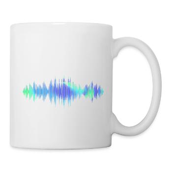 Schallwellen Musikwelle Vintage Retro DJ Herz Scheibe - Tasse - Weiß - Rechts