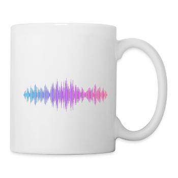 Sound Waves Music Wave Vintage Retro DJ Heart Disc - Mug - white - Right