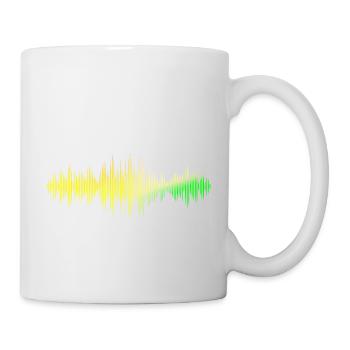 Schallwellen Musikwelle Vintage Retro DJ Herz Scheibe - Tasse - Weiß - Rechts