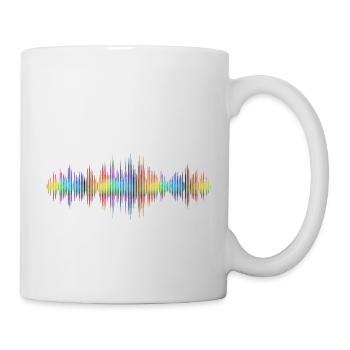 Sound Waves Music Wave Vintage Retro DJ Heart Disc - Mug - white - Right