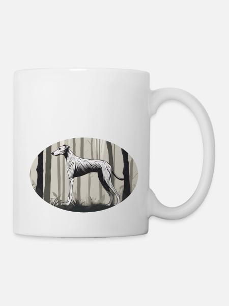 Profile of a Lurcher - Mug - white