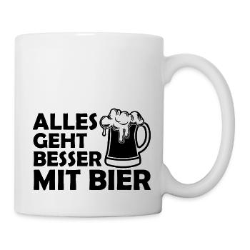 Bier Alkohol Gerstensaft Party - Tasse - Weiß - Rechts