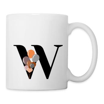 Buchstabe mit Geburtstagsballon - Tasse - Weiß - Rechts