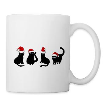 black cat in christmas - Mug - white - Right