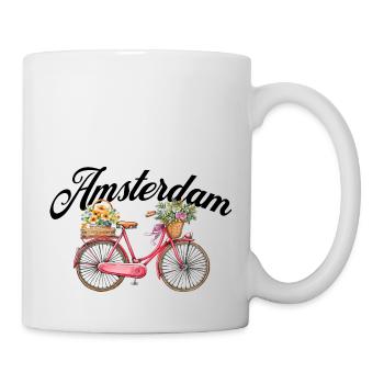 Amsterdam Fleur Vélo Souvenir Hollandais - Mug blanc - blanc - Droite