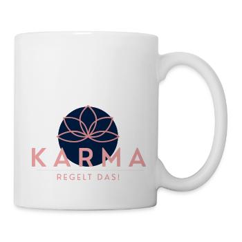Karma regelt das - Tasse - Weiß - Rechts