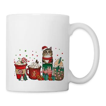 Norweigan Forest Coffee Coffee Cups Santa Cat - Mug - white - Right