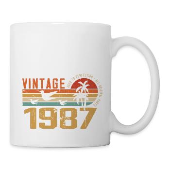 Jahrgang 1987 Jubiläumsgeschenk - Jahrgang 1987 - Tasse - Weiß - Rechts