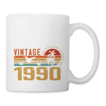 Vintage Geschenk zum Jubiläum der 1990er Jahre - Vintage 1990 - Tasse - Weiß - Rechts