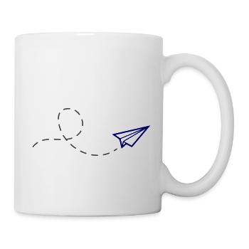 avion en papier - Mug blanc - blanc - Droite
