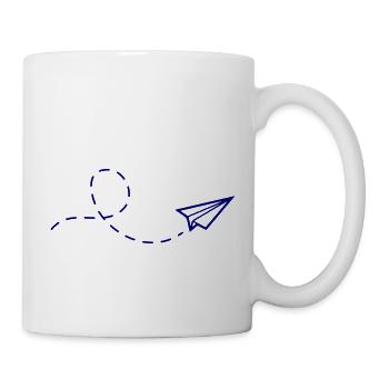 avion en papier - Mug blanc - blanc - Droite