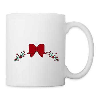 Houx de Noël avec ruban rouge - Mug blanc - blanc - Droite