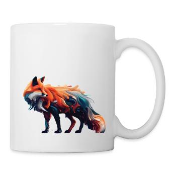 Farbenfroher abstrakter Fuchs - Tasse - Weiß - Rechts