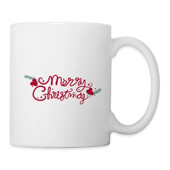 Frohe Weihnachten Weihnachtsschriftzug - Tasse - Weiß - Rechts