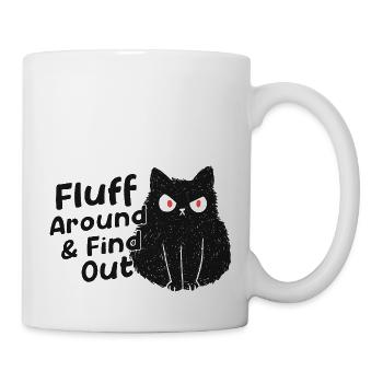 Lustiger Flaum und finde es heraus, süßes Kätzchen, - Tasse - Weiß - Rechts