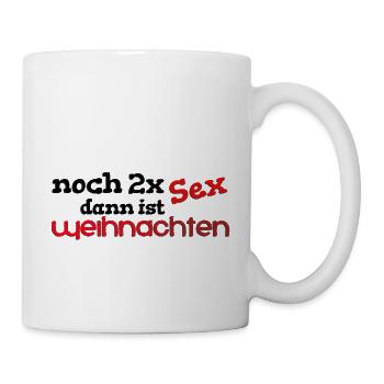 noch 2x sex dann ist weihnachten - Tasse - Weiß - Rechts
