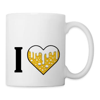 I ♥️ BEER | Ich liebe Hopf Malz Bier - Tasse - Weiß - Rechts