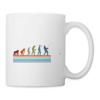 Vintage Fisherman Retro Evolution - Tasse - Weiß - Rechts