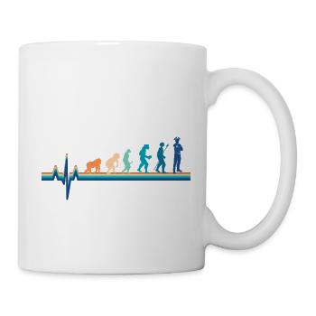 Évolution battement de cœur Policier - Mug blanc - blanc - Droite