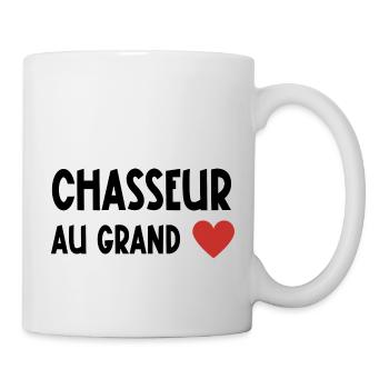 chasseur au grand cœur - Mug blanc - blanc - Droite