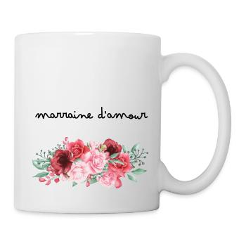 Marraine d’amour fleurs- idée cadeau marraine - Mug blanc - blanc - Droite