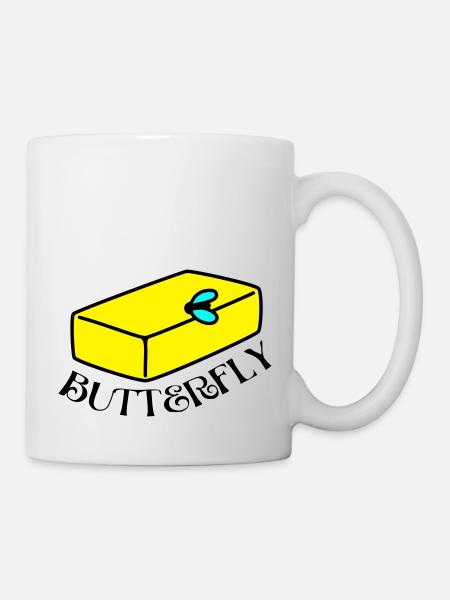 witzig-BUTTERFLY - Tasse - Weiß