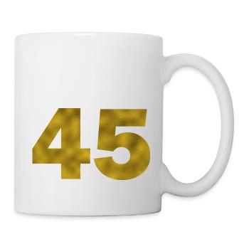 Geburtstag 45 Jahre - Tasse - Weiß - Rechts