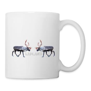 Lapland reindeer pair with text motifs - Mug - white - Right