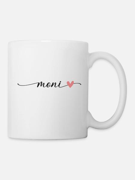 Moni Name Kalligrafie Schrift - Tasse - Weiß