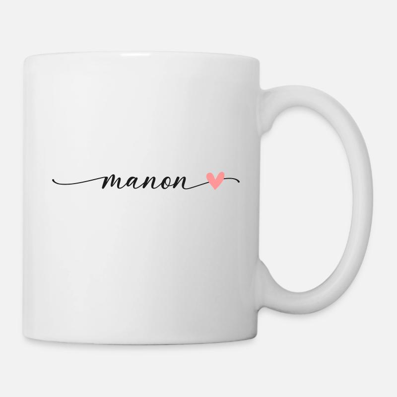 Police de calligraphie du nom de Manon - Mug blanc - blanc