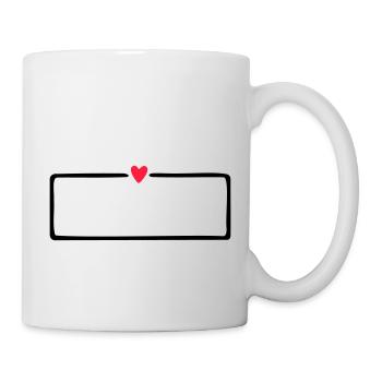 Namenschild mit Herz - Tasse - Weiß - Rechts