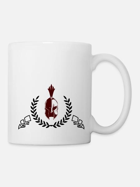 sparta helm - Tasse - Weiß