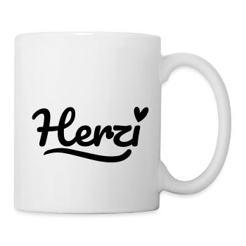 Herzi Schrift Herz - Tasse - Weiß - Rechts