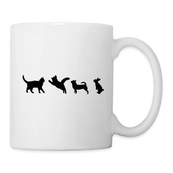 Cat Dog Bunny Animals Silhouette Silhouette - Mug - white - Right