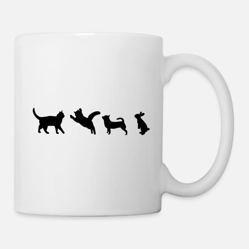 Chat Chien Lapin Animaux Silhouette Silhouette - Mug blanc - blanc