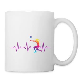 Herzschlag Volleyball - Tasse - Weiß - Rechts