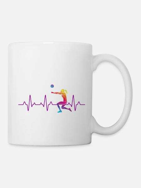 Battement de coeur volley ball - Mug blanc - blanc