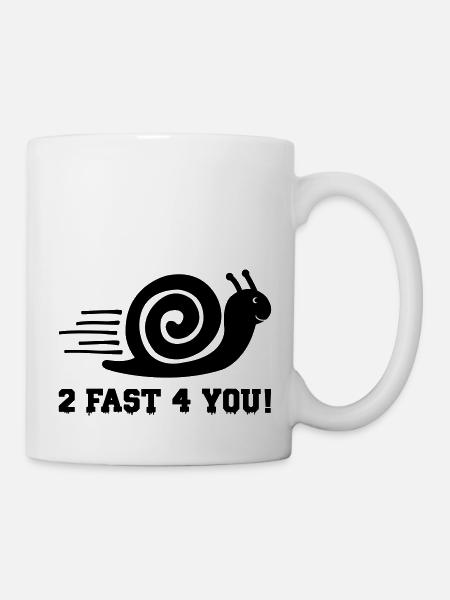 schnecke 2 fast - Tasse - Weiß