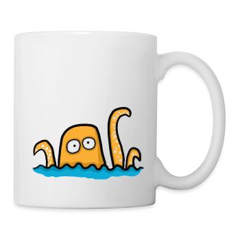 funny giant octopus - Mug - white - Right